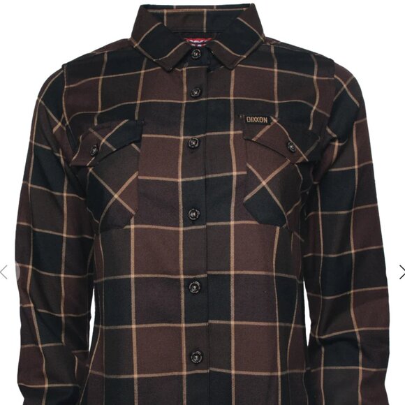 Women's Brown Plaid Flannel - Dixxon - Picture 1 of 9